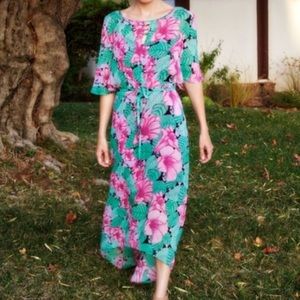 Anthropologie Leifnotes Floral Print Maxi Dress